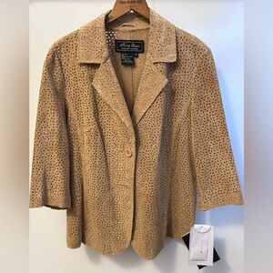 Terry Lewis Genuine Leather Laser Cut Jacket Women’s M NWT